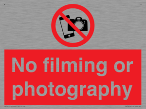 No filming or photography